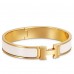 Hermes White Enamel Clic H PM Bracelet