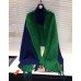 Hermes Casaque Stole In Green And Black Cashmere