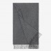 Hermes Grey Rayure Banquier Muffler Stole