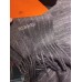 Hermes Grey Rayure Banquier Muffler Stole