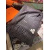 Hermes Grey Rayure Banquier Muffler Stole