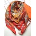 Hermes Orange Le Jardin de la Maharani Shawl