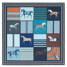 Hermes Blue Couvertures Nouvelles Giant Scarf