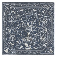 Hermes Navy Peuple du Vent Bandana Shawl