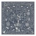 Hermes Navy Peuple du Vent Bandana Shawl