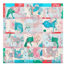 Hermes Aqua Della Cavalleria Favolosa Silk Twill Scarf