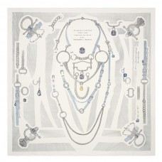 Hermes Blanc Etude pour une Parure de Gala Scarf