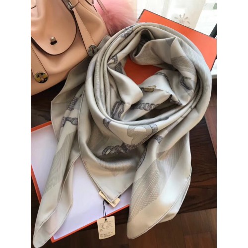 Hermes Black Twill Silk 90 Etude pour une Parure de Gala Scarf