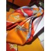 Hermes Orange Harnais De Cour Scarf 90