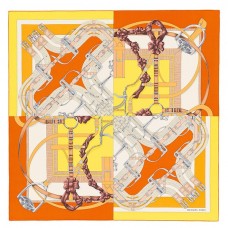 Hermes Yellow Grand Manege A Jouets Shawl 140cm