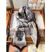 Hermes Grey Cavalcadour Morning Shawl 140cm