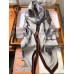 Hermes Grey Cavalcadour Morning Shawl 140cm