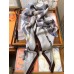 Hermes Grey Cavalcadour Morning Shawl 140cm