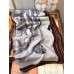 Hermes Grey Cavalcadour Morning Shawl 140cm