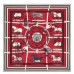 Hermes Red H Imprimeur Fou Couvertures d'Ex-Libris Shawl 140cm