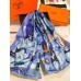 Hermes Blue Modernisme Tropical Scarf 140cm