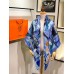 Hermes Blue Modernisme Tropical Scarf 140cm