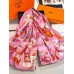 Hermes Pink Modernisme Tropical Scarf 140cm