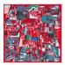 Hermes Red Modernisme Tropical Scarf 140cm