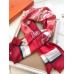 Hermes Red Ex-Libris Coloriage Silk Shawl