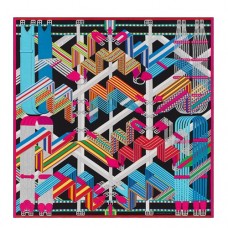 Hermes Black Sangles en Zigzag Silk Scarf