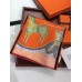 Hermes Orange Paperoles Silk Twill Scarf