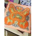 Hermes Orange Paperoles Silk Twill Scarf