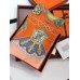 Hermes Orange Paperoles Silk Twill Scarf