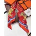 Hermes Red Paperoles Silk Twill Scarf