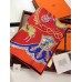 Hermes Red Paperoles Silk Twill Scarf