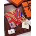 Hermes Red Paperoles Silk Twill Scarf