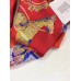 Hermes Red Paperoles Silk Twill Scarf