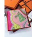 Hermes Vieux Rose Paperoles Silk Twill Scarf