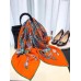 Hermes Orange Parures Precieuses Silk Shawl