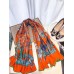 Hermes Orange Parures Precieuses Silk Shawl