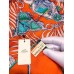 Hermes Orange Parures Precieuses Silk Shawl