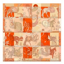 Hermes Beige Della Cavalleria Favolosa Silk Twill Scarf Hermes Beige Della Cavalleria Favolosa Silk Twill Scarf