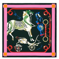 Hermes Black Tout En Carre Shawl 140CM Hermes Black Tout En Carre Shawl 140CM