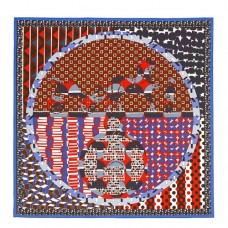 Hermes Blue Ex-Libris en Cravates Silk Scarf Hermes Blue Ex-Libris en Cravates Silk Scarf