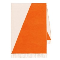 Hermes Casaque Stole In Beige And Orange Cashmere Hermes Casaque Stole In Beige And Orange Cashmere