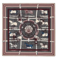 Hermes Grey H Imprimeur Fou Couvertures d'Ex-Libris Shawl 140cm Hermes Grey H Imprimeur Fou Couvertures d'Ex-Libris Shawl 140cm