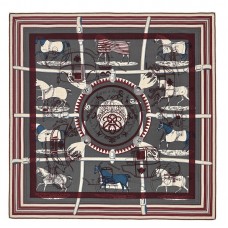 Hermes Grey H Imprimeur Fou Couvertures dEx-Libris Shawl 140cm Hermes Grey H Imprimeur Fou Couvertures dEx-Libris Shawl 140cm