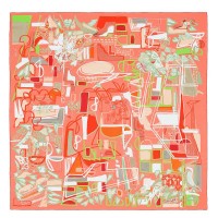 Hermes Orange Modernisme Tropical Scarf 140cm Hermes Orange Modernisme Tropical Scarf 140cm