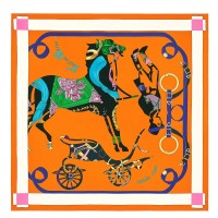 Hermes Orange Tout En Carre Shawl 140CM Hermes Orange Tout En Carre Shawl 140CM