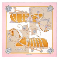 Hermes Pink Harnais De Cour Scarf 90 Hermes Pink Harnais De Cour Scarf 90