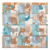 Hermes Quetsche Della Cavalleria Favolosa Silk Twill Scarf Hermes Quetsche Della Cavalleria Favolosa Silk Twill Scarf