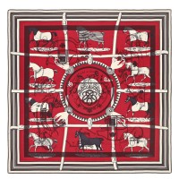 Hermes Red H Imprimeur Fou Couvertures d'Ex-Libris Shawl 140cm Hermes Red H Imprimeur Fou Couvertures d'Ex-Libris Shawl 140cm