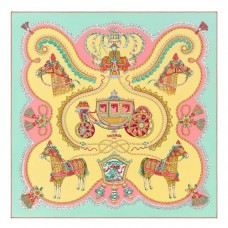 Hermes Soufre Paperoles Silk Twill Scarf Hermes Soufre Paperoles Silk Twill Scarf