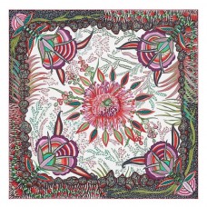 Hermes White Flowers of South Africa Silk Scarf Hermes White Flowers of South Africa Silk Scarf