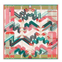 Hermes White Sangles en Zigzag Silk Scarf Hermes White Sangles en Zigzag Silk Scarf
